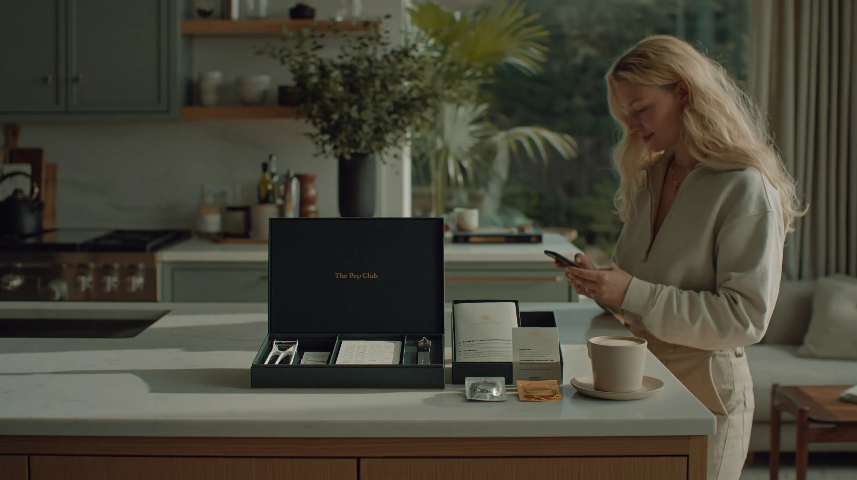 Person using The Pep Club blood monitoring kit at home